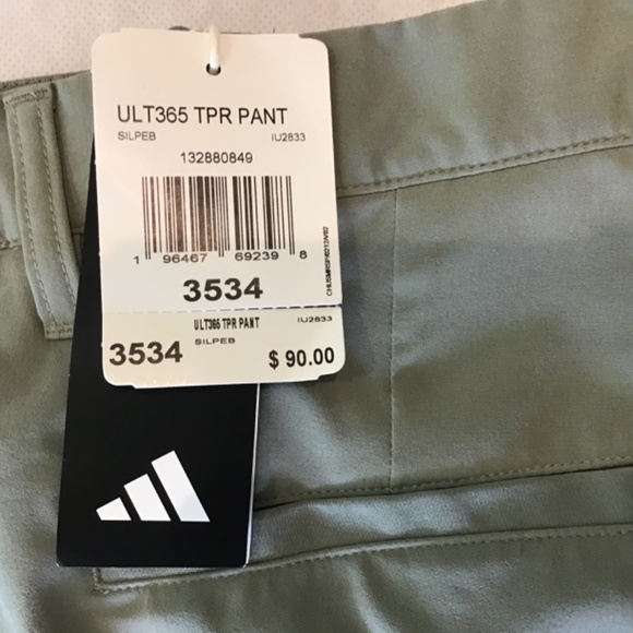 🔥 New Adidas ULT365 TRP Golf | Reg Fit, Tapered Leg | Gray Green | Size 35x34 - Picture 3 of 7